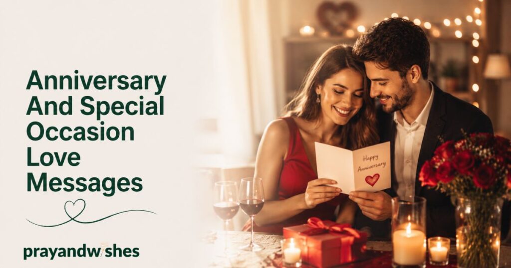 280+ Romantic Love Messages To Melt Your Partner’s Heart 10 Romantic couple celebrating anniversary with love messages, candles, flowers, and gifts in a cozy candlelit room