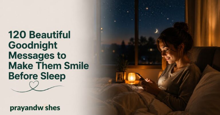 120 Beautiful Goodnight Messages to Make Them Smile Before Sleep featuring a peaceful nighttime scene with a person looking at the stars under a warm moonlit sky