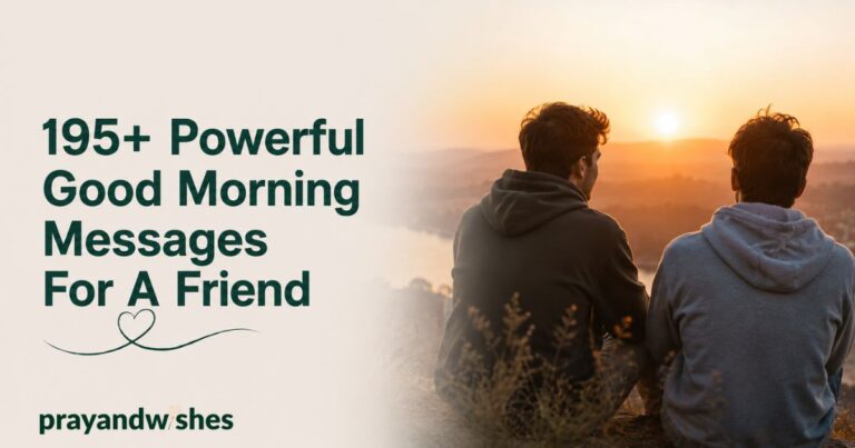 195+ Powerful Good Morning Messages for a Friend featuring two friends watching a beautiful sunrise in a warm and inspirational outdoor setting